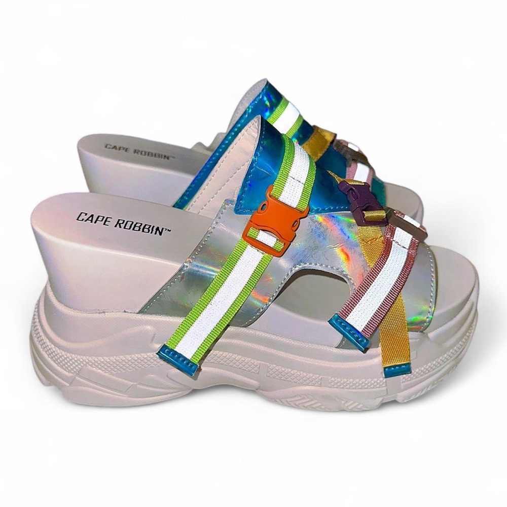 Iridescent Platform Sandals - image 4